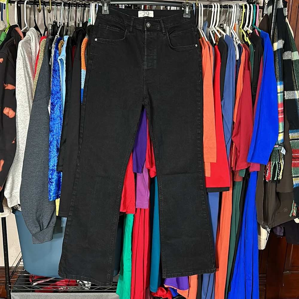 Woman’s Jeans We The Free Black Tall Boot Cut High Rise size 29 Stretch - Picture 7 of 10